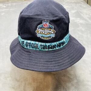 Vintage NFL Pro Bowl Hawaii Bucket Hat Navy 100% Cotton Tailgate Party 2003